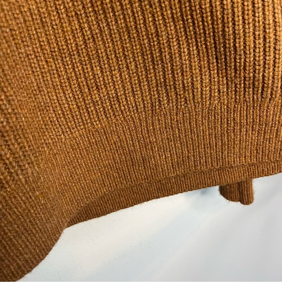 Gap Womens Wool Alpaca Blend Cable Knit Sweater Brown Sz L Mock Neck Oversized - Picture 6 of 11